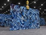 Blue Agate Spiral Backlit Slab