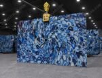 Blue Agate Spiral Backlit Slab