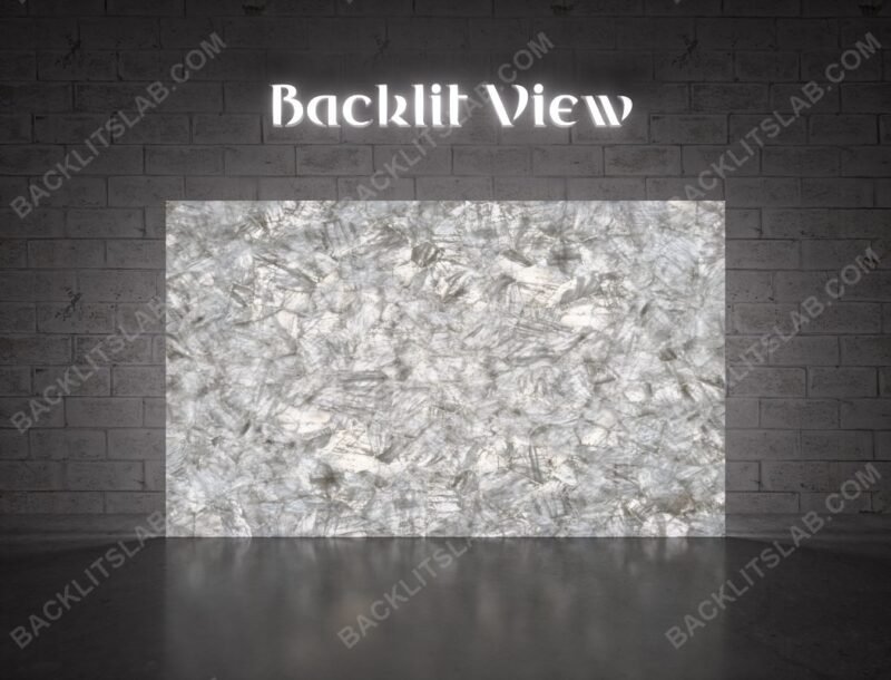 Crystal Clear White Quartz Backlit Slab