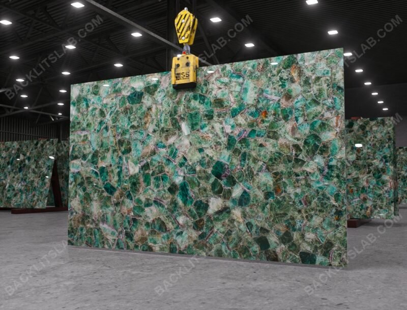 Emerald Green Fluorite Backlit Slab