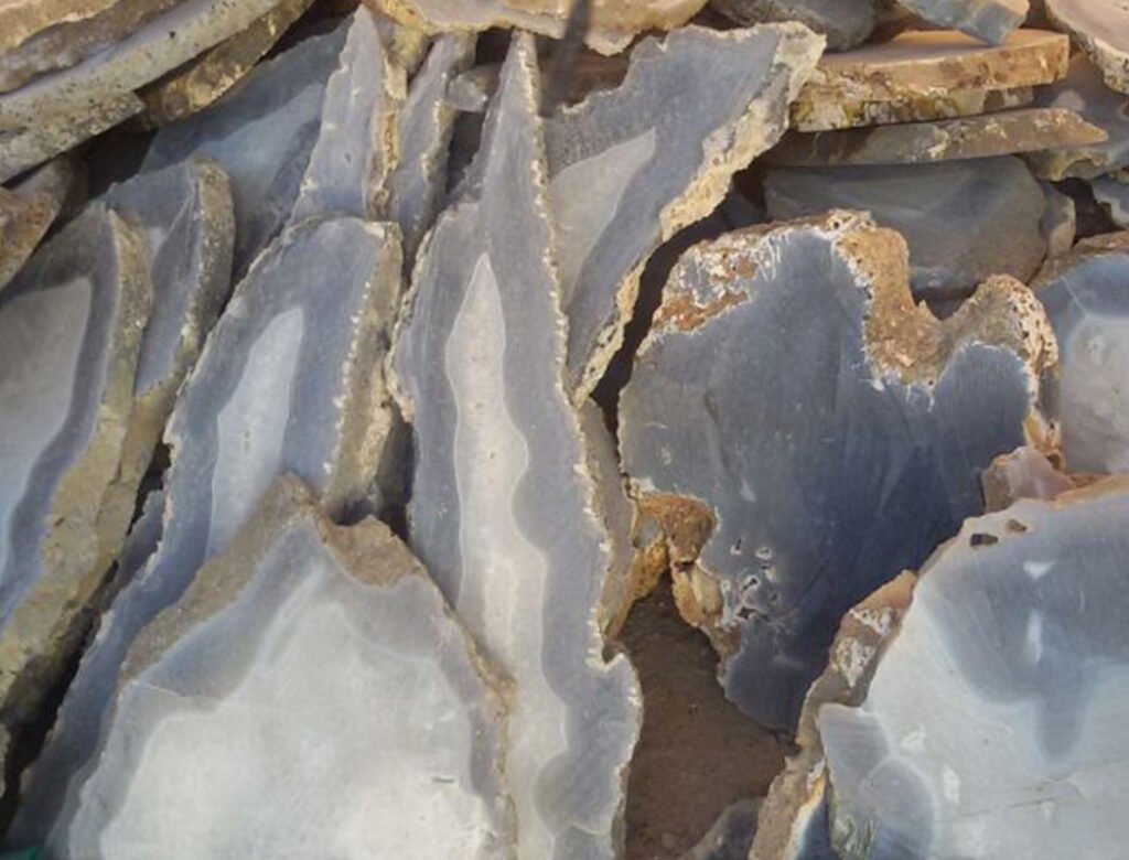 Grey Agate Rough Stone Slices