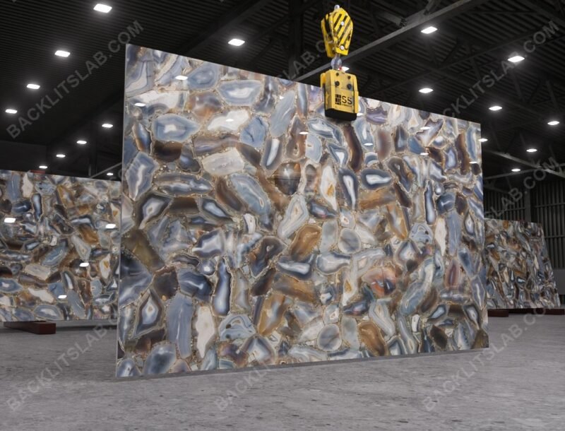 Grey Agate Backlit Slab