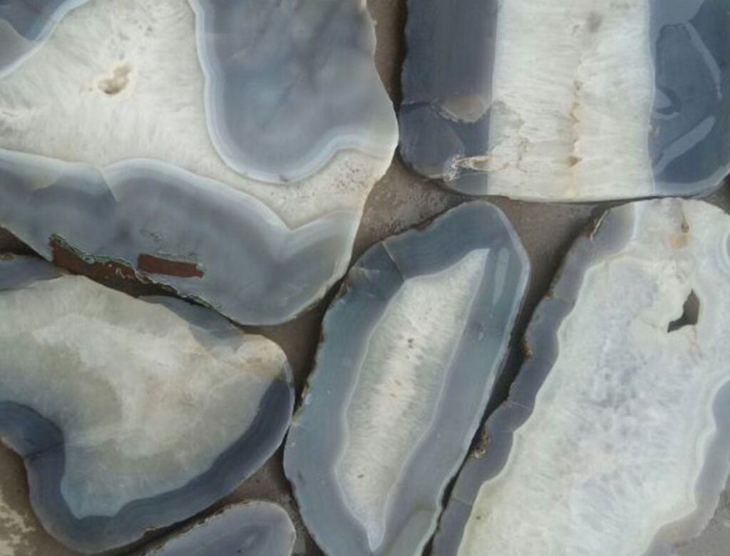 Wild Gray Agate Rough Stone Slices